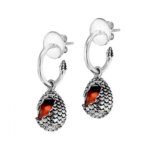 MEY for GOT dragonstone earrings small egg fire orange